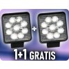 LED delovna luč Epistar, kvadratna, 27W, 2200 lm, 12/24V, IP67, 1+1 gratis! [L0077S]