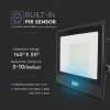 LED reflektor s senzorjem PIR 50W, 4000lm, čip Samsung, 1m kabel, 100°, IP65, črna