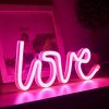 Neonska LED dekoracija Forever Light - LOVE, roza, 3xAA/USB [RTV100208]