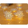 LED veriga Flakes metal 1,35m, 10LED, 2xAA, WARM, brez funkcij, transp. kabel