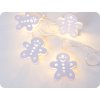 LED veriga Gingerbread bela kovina 1,35m, 10LED, 2xAA, TOPLA, brez funkcij, transp. kabel