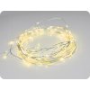 LED okrasna veriga 10m, 100LED, rumena, 8 funkcij, z adapterjem, srebrno bakrena