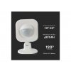 Senzor WiFi PIR 2xAAA domet 2-8m 120° (aplikacija V-TAC smart light) združljiv. z Google Home in Amazon Alexa bela