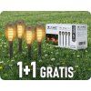 Solarna LED vgradna svetilka plamen 1W, 2200K, IP44, paket 4 kosi, 1+1 gratis!