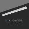 LED linearna viseča luč 40W, 3300lm, čip SAMSUNG, srebrna/2-PACK!