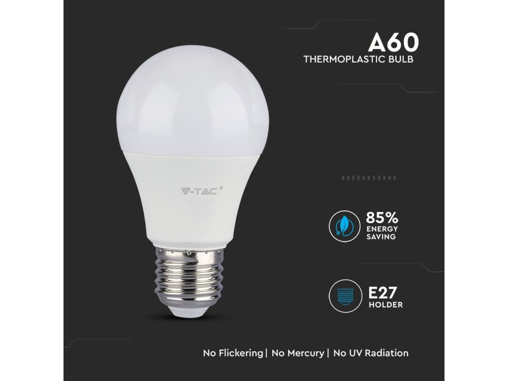 E27 LED ŻARÓWKA 9W (806 LM), A58, SAMSUNG CHIP - GWARANCJA 5 LAT! (Barwa Swiatla Zimna biała 6400K)