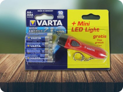 VARTA HIGH ENERGY 4XAA/AAA + MINI LED LATARKA (VAR HE4+4+1)