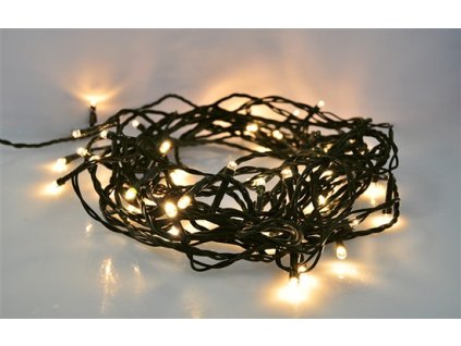 Zewnętrzny łańcuszek świąteczny LED firmy Solight, 200 diod LED, 10m, przewód 3m, 8 funkcji, timer, IP44,  CIEPŁA BIAŁA