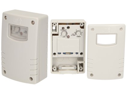 Czujnik zmierzchowy ORNO 230V, max.1200W, IP44, regulowany 3-500 luksów, ustawienie czasu 1-9 godzin [OR-CR-209]