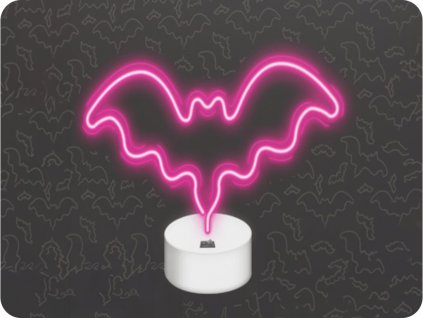 Neolia Neon Dekoracja LED Nietoperz na podstawce 3xAA/USB [RTV100277]