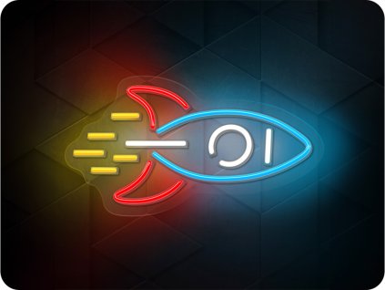 Neolia Neonowa dekoracja LED ROCKET ze ściemnianiem, wielokolorowa, USB [RTV100474]