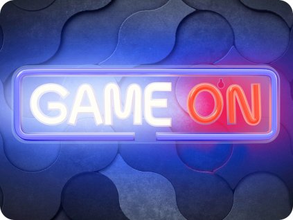 Neonowa dekoracja LED GAME ON ściemnialna 5V, USB [RTV100546]