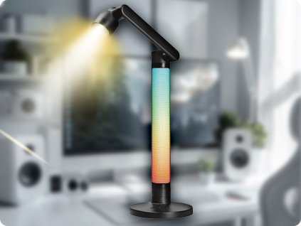 SOLIGHT LED ŚCIEMNIALNA LAMPA Z PODŚWIETLENIEM RGB 10W, 600LM, CCT, PILOT [WO67]