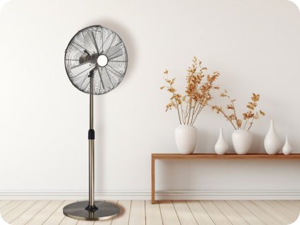 ACA WENTYLATOR STOJĄCY 60W, Ø45CM MAKSYMALNA WYSOKOŚĆ 1,35M, NIKIEL [FANSMPS50]