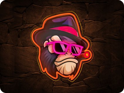 DEKORACJA LED NEON ART GANGSTA MONKEY ŚCIEMNIALNA, 5V, USB [RTV100239]