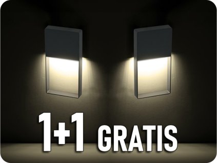 DESIGN ZEWNĘTRZNY KINKIET LED 4W, 240LM, 3000K, IP54, CIEMNY SZARY, 1+1 GRATIS! [LG2361G]