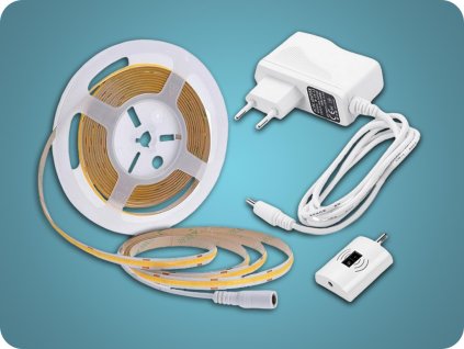ZESTAW TAŚM LED 3M, 4,8W/M, 350LM/M + ŹRÓDŁO + ŚCIEMNIACZ, 4000K [WM505]