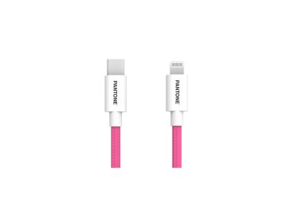 KABEL PANTONE MFI USB-C - LIGHTNING 1,5M, 3A, 60W, RÓŻOWY [GSM174233]
