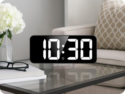Budzik z synchronizacją Bluetooth, 3xAAA/DC5V [CA08B-M]