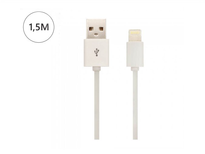 IPHONE KABEL USB, CERTYFIKAT MFI, 1.5m,  biały