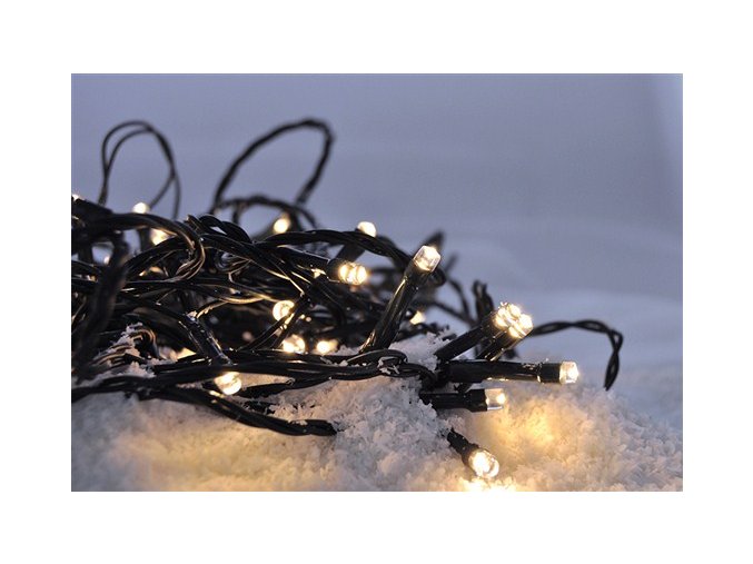 Świąteczny łańcuch świąteczny Solight LED, 400 LED, 20 m, 5 m przewodu, 8 funkcji, IP44, ciepły biały (1V07-WW)
