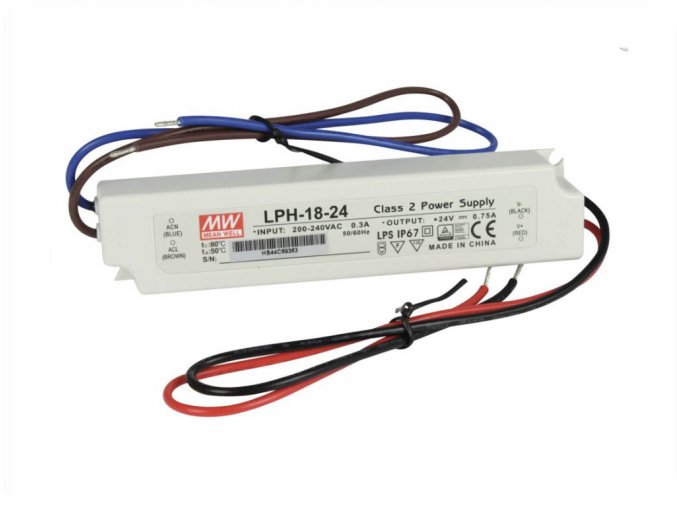 Zasilacz Meanwell LED, LPH-18-24, 18W, 24V, IP67