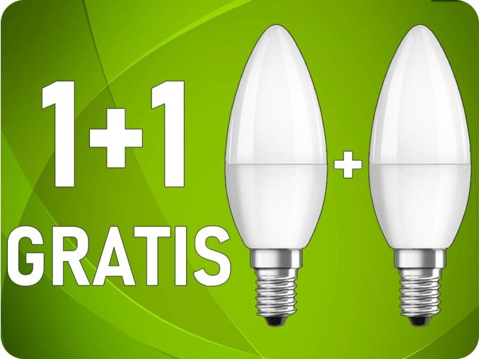 E14 Żarówka LED 4W, ŚWIECZKA, 4W (320lm), 3000K, 1+1 gratis!