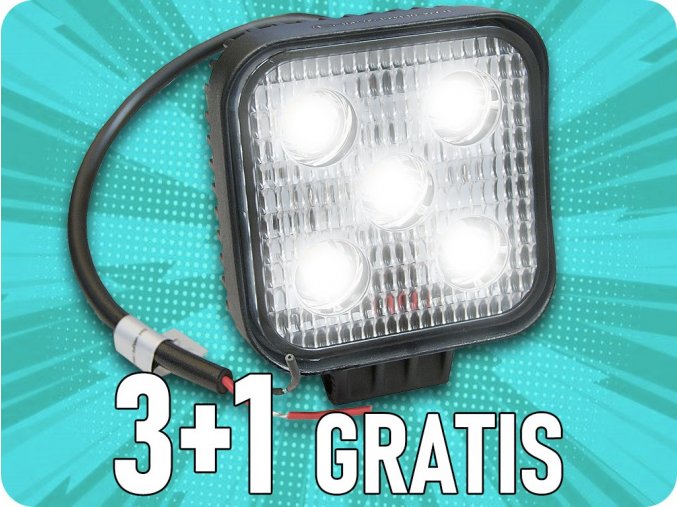 Lampa robocza LED 5x3W, mini, 3+1 gratis!