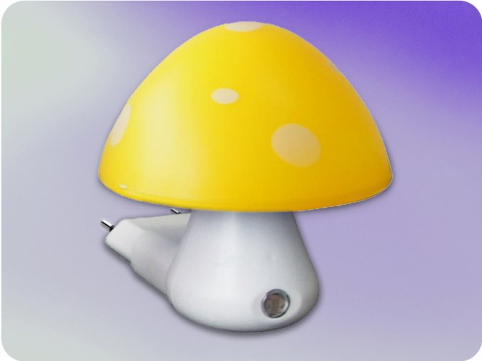 Lampka nocna Grzybek z czujnikiem 0,4W 6400K żółty + biały (846LED4SY)