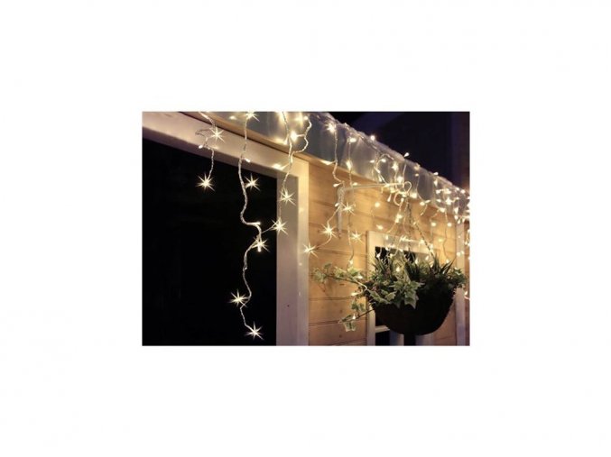 Solight LED Christmas, wiszące sople, 360 LED, 9m x 0,7m, zasilanie 6m, zewnętrzne, ciepłe białe światło [1V401-WW]