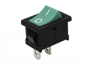 Przełącznik kołyskowy I/O, 6A/250V, zielony (59659)