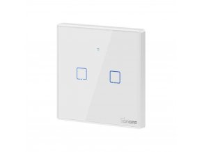 Inteligentny 2-przełącznik WiFi + RF433 Sonoff, typ T2EU1CTX (1 kanał), 2A, max. 480W, szkło hartowane