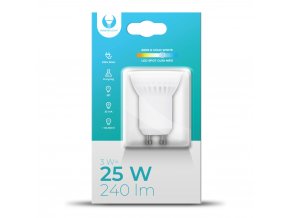 Ceramiczna żarówka LED GU10, MR11, 3W, 240LM, 230V, 38°