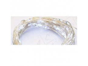 Łańcuch dekoracyjny LED 2m, 20LED, 2xAA, zimna biel, bez funkcji, srebrny (X0120211)