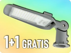 Oświetlenie publiczne LED 100W z regulowanym adapterem, 10000lm, 100lm/W, 75°, IP65, IK08, 6kV, 4000K, 1+1 GRATIS! [201071]