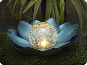 SUNARI Lampa solarna Kwiat lotosu niebieska, 3000K, 600mAh [RTV100528]