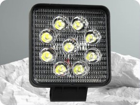 LED Epistar Lampa robocza, kwadratowa, 27W, 2200lm, 12/24V, IP67