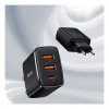 Adapter szybkiego ładowania Baseus 2xUSB, USB-C, PD, 3A, 30W, czarny