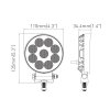 Lampa robocza LED 20W, 1133lm, okrągła, 9xLED, 12V/24V (L0176)