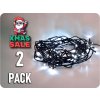 XM Świąteczny łańcuch świąteczny Solight LED, 50 diod LED, 5 m, przewód 3 m, 8 funkcji, minutnik, IP44, zimna biała/2-PACK! (1V110-W)