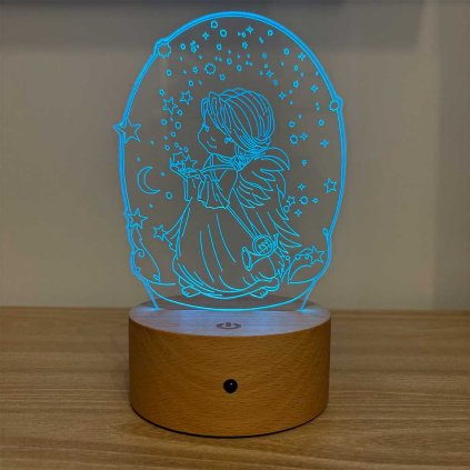 LED lampa Anjelik s hviezdičkami
