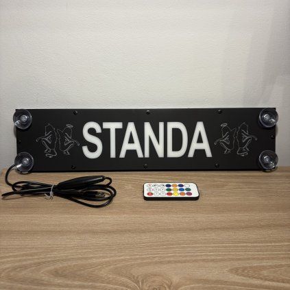 LED nameplate Angel and Devil – 45x10cm