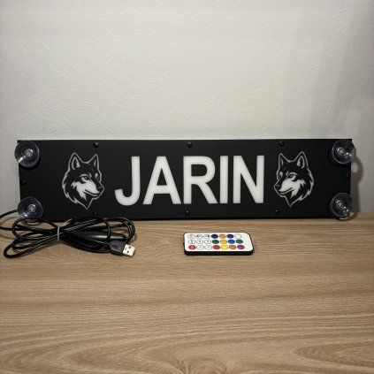LED menovka Vlci – 45x10cm