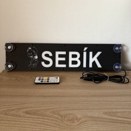 LED nameplate Boy with smiley – 45x10cm