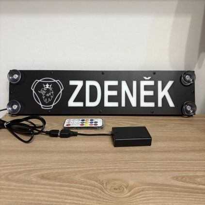 LED menovka znak Scanie– 45x10cm