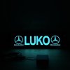 LED menovka Mercedes logo– 45x10cm
