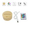 round wood lamp base 16 light color remote control