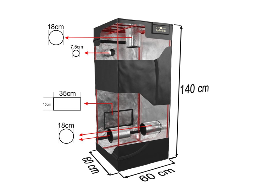 Black BLACK ORCHID 60x60x140 60x60x140cm Indoor Hydroponics Tent Lightproof Temperature Control Planting Grow Tool