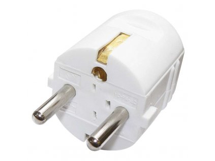 Straight plug for extension cable, white