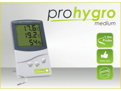 Digital Thermo Hygro meter MEDIUM with probe